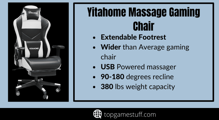 Yitahome massage gaming chair with lumbar support & footrest
