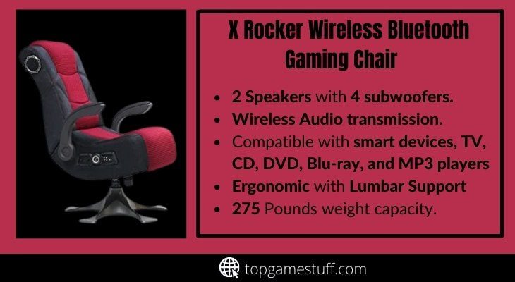 X rocker wireless video best gaming chair with speakers
