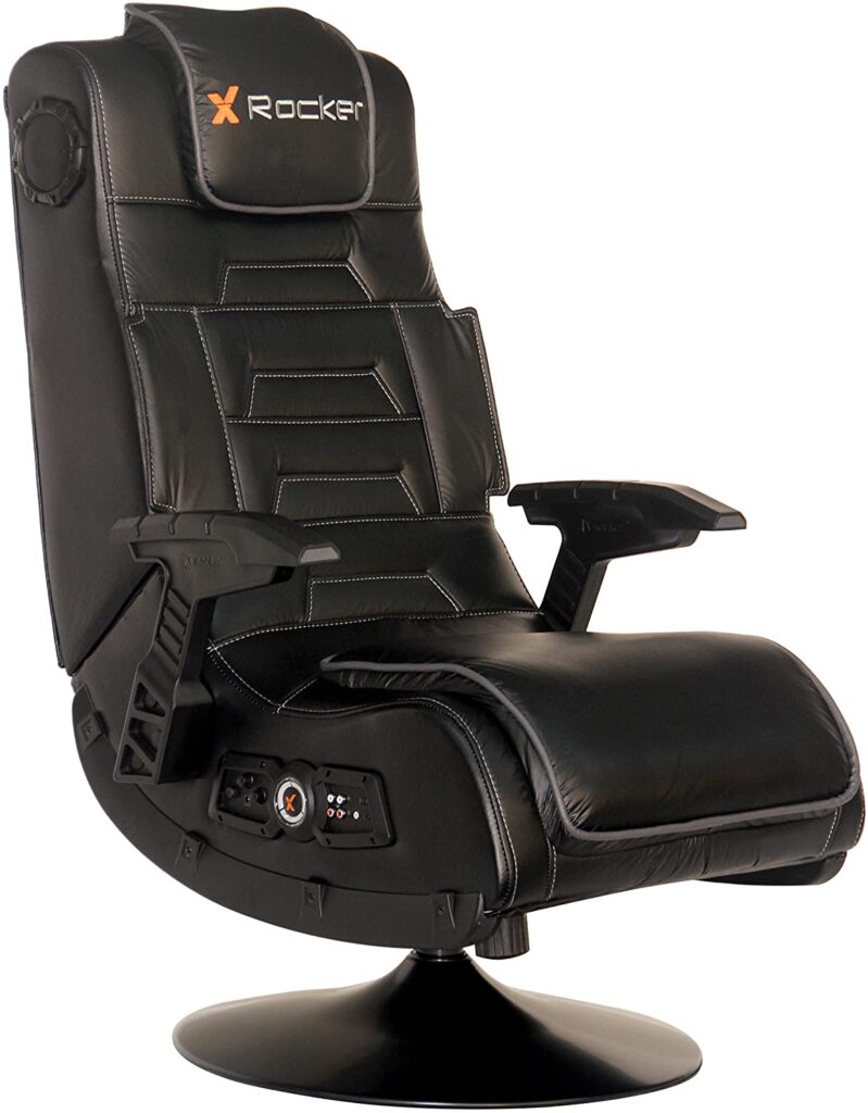 x rocker pro series hybrid gaming chair with Bluetooth speakers