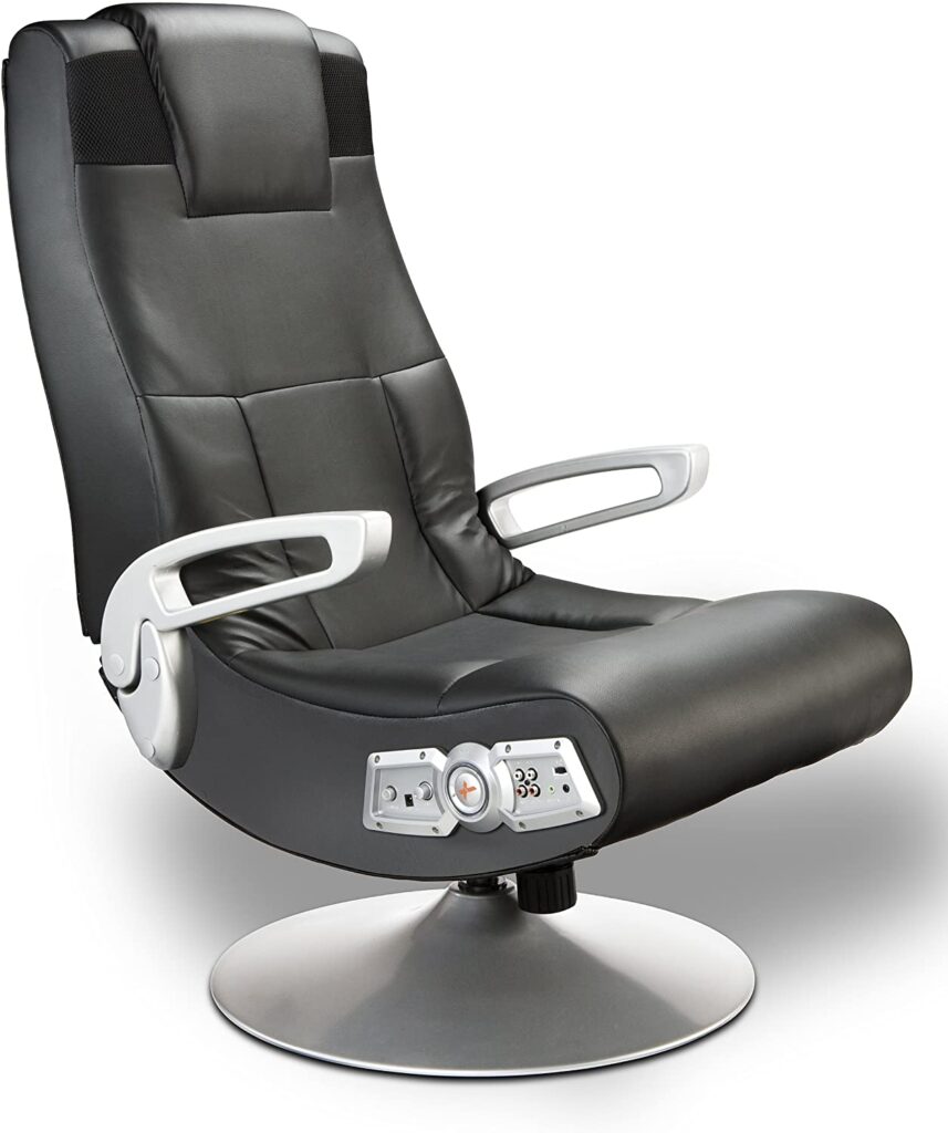 X Rocker, 5127401, SE 2.1 Black Leather Video Gaming Chair pedestal Gaming chair