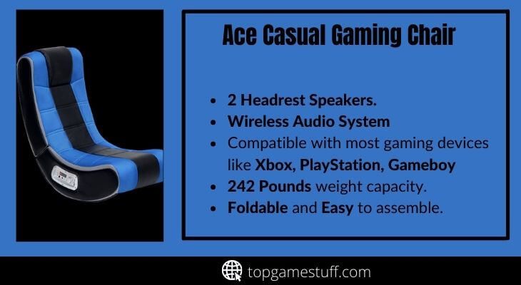 Ace cascual gaming chair with Bluetooth speakers