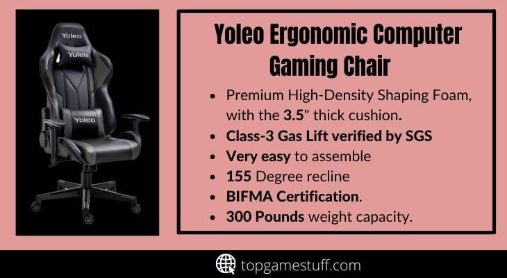 Yoleo ergonomic computer gaming chair