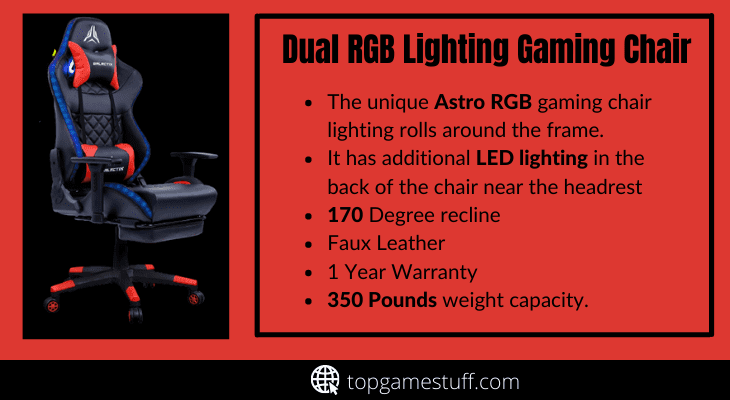 Dual RGB lighting gaming chair