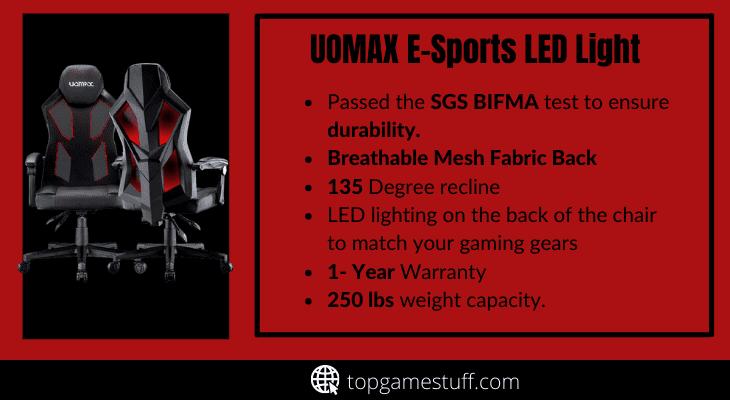 UOMAX Gaming chair E-sports Led Light
