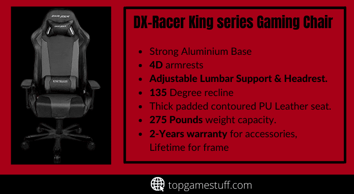 DX-Racer king series gaming chair

