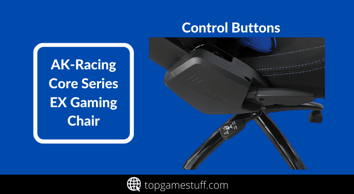Control buttons on a core series ex gaming chair
