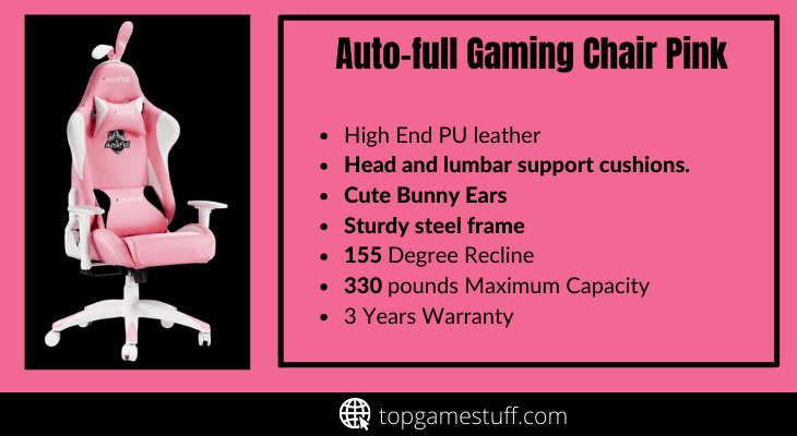 Auto-full gaming chair pink