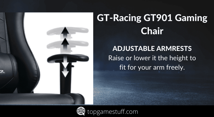 Adjustable armrests of gt901 gaming chair
