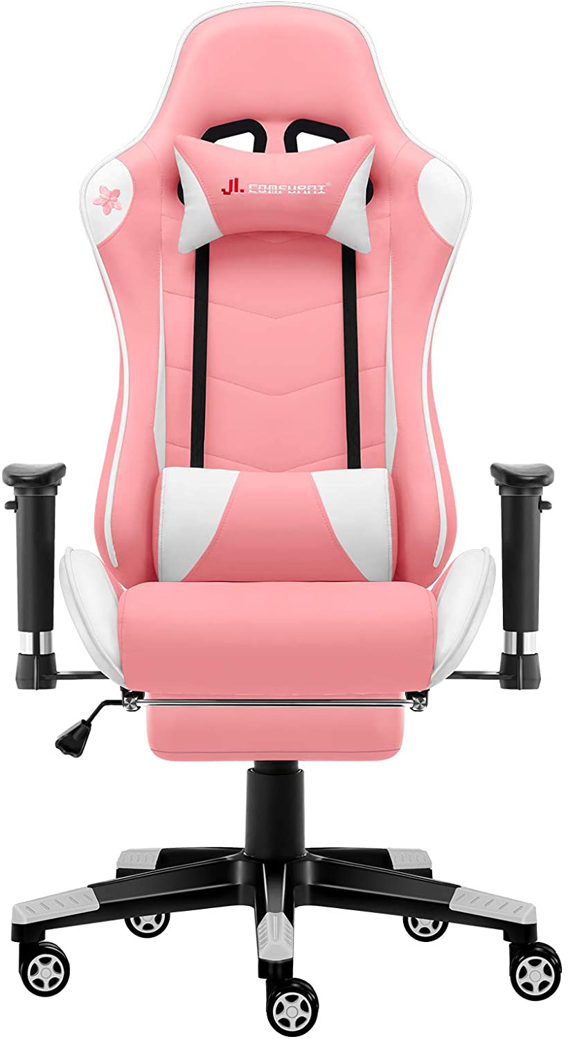 JL Comfurni Pink Gaming Chair