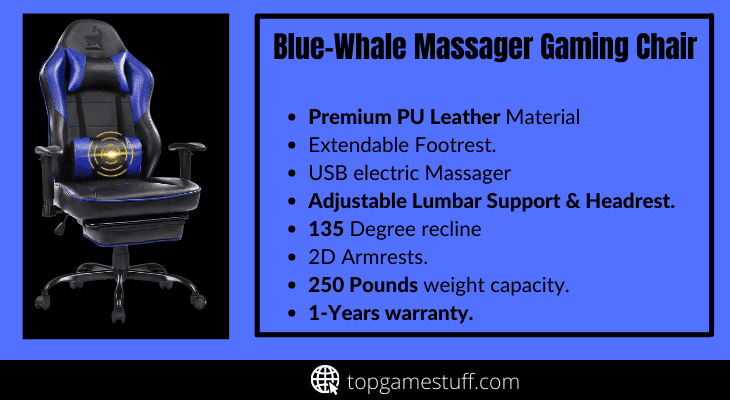 Blue whale Massager gaming chair